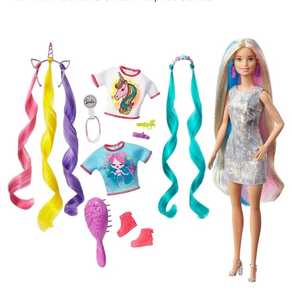 Barbie - Fantasy Hair - from Unicorn to Mermaid - NEW - Picture 4 of 7